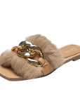 Women Slippers Causal Ladies Square Toe Flat Outdoor