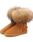 Women's Fox Fur Snow Boots