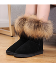 Women's Fox Fur Snow Boots