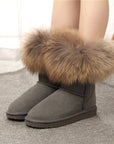 Women's Fox Fur Snow Boots