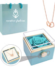 Eternal Rose Box and Engraved Necklace - Valentine's Day Gift for Her