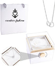 Eternal Rose Box and Engraved Necklace - Valentine's Day Gift for Her