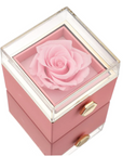 Eternal Rose Box and Engraved Necklace - Valentine's Day Gift for Her