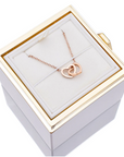 Eternal Rose Box and Engraved Necklace - Valentine's Day Gift for Her