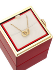 Eternal Rose Box and Engraved Necklace - Valentine's Day Gift for Her