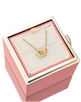 Eternal Rose Box and Engraved Necklace - Valentine's Day Gift for Her