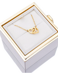 Eternal Rose Box and Engraved Necklace - Valentine's Day Gift for Her