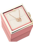 Eternal Rose Box and Engraved Necklace - Valentine's Day Gift for Her