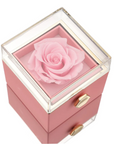 Eternal Rose Box and Engraved Necklace - Valentine's Day Gift for Her