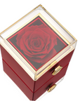 Eternal Rose Box and Engraved Necklace - Valentine's Day Gift for Her