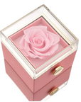 Eternal Rose Box and Engraved Necklace - Valentine's Day Gift for Her