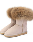 Women's Fox Fur Snow Boots