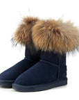 Women's Fox Fur Snow Boots