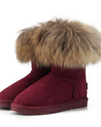 Women's Fox Fur Snow Boots