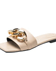 Women Slippers Causal Ladies Square Toe Flat Outdoor