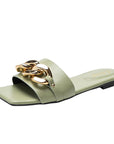 Women Slippers Causal Ladies Square Toe Flat Outdoor