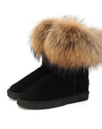 Women's Fox Fur Snow Boots