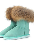 Women's Fox Fur Snow Boots