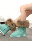 Women's Fox Fur Snow Boots