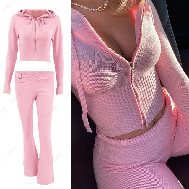 Spring Knitted Women&#39;s Two Piece Set