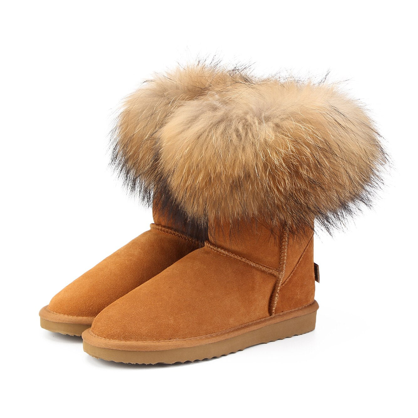 Women&#39;s Fox Fur Snow Boots