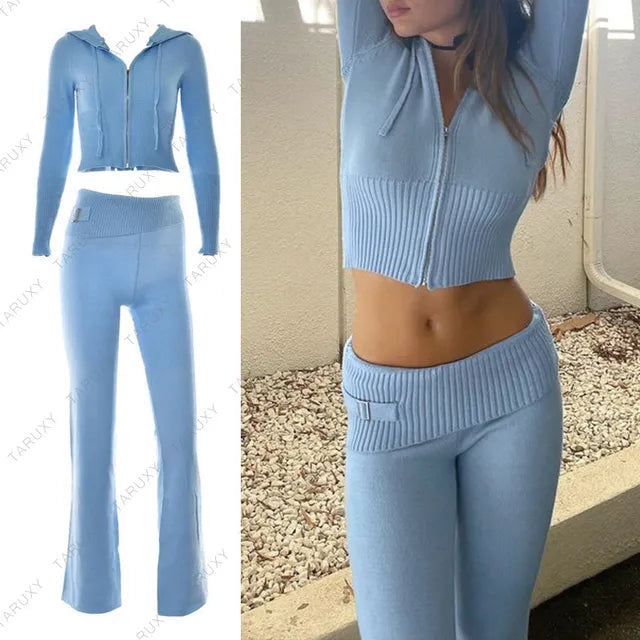 Spring Knitted Women&#39;s Two Piece Set
