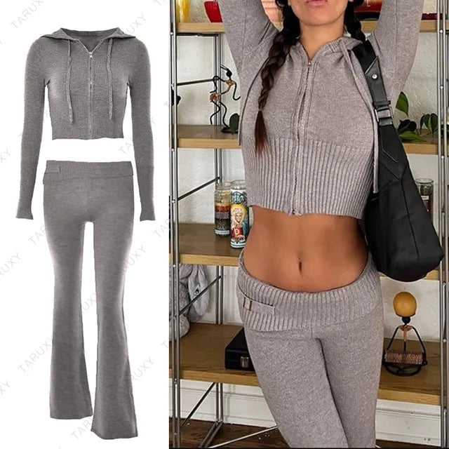 Spring Knitted Women&#39;s Two Piece Set