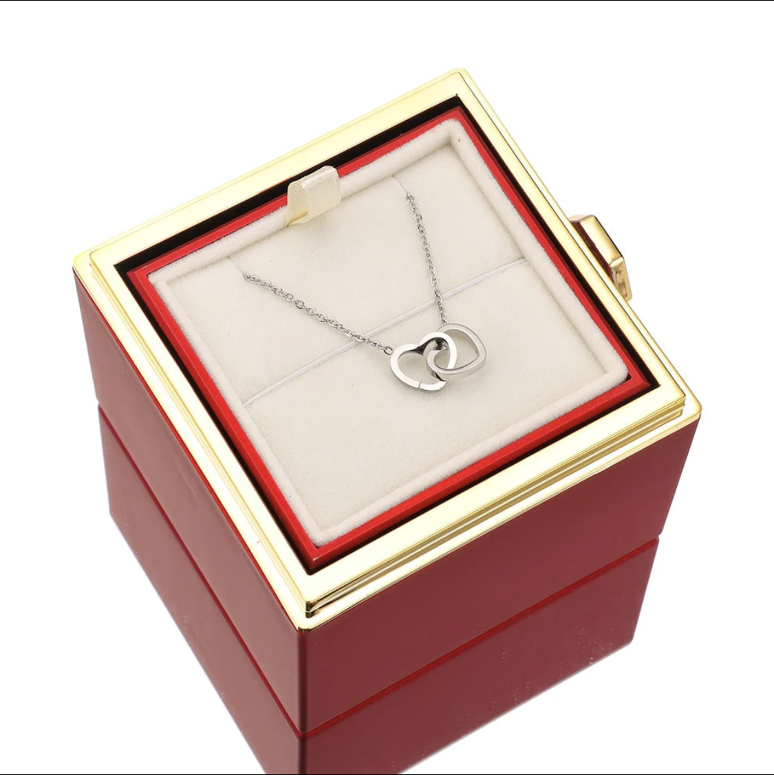 Eternal Rose Box and Engraved Necklace - Valentine&#39;s Day Gift for Her