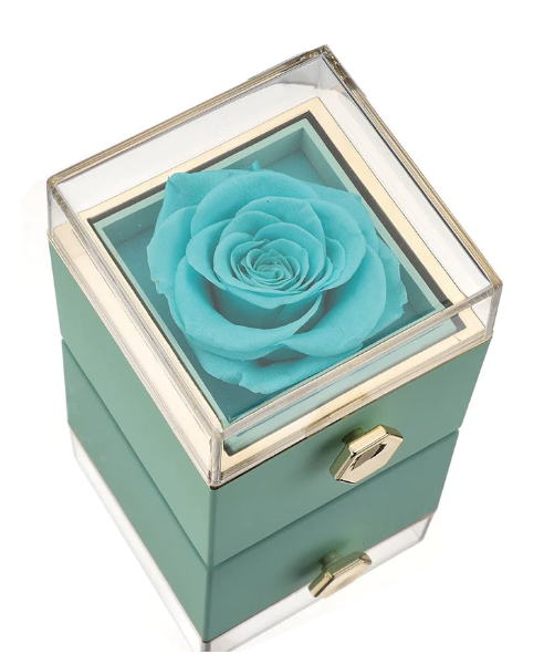 Eternal Rose Box and Engraved Necklace - Valentine&#39;s Day Gift for Her