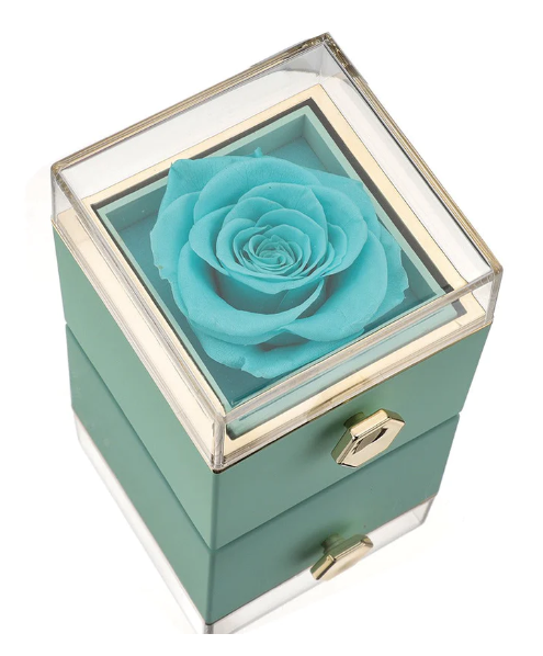 Eternal Rose Box and Engraved Necklace - Valentine&#39;s Day Gift for Her