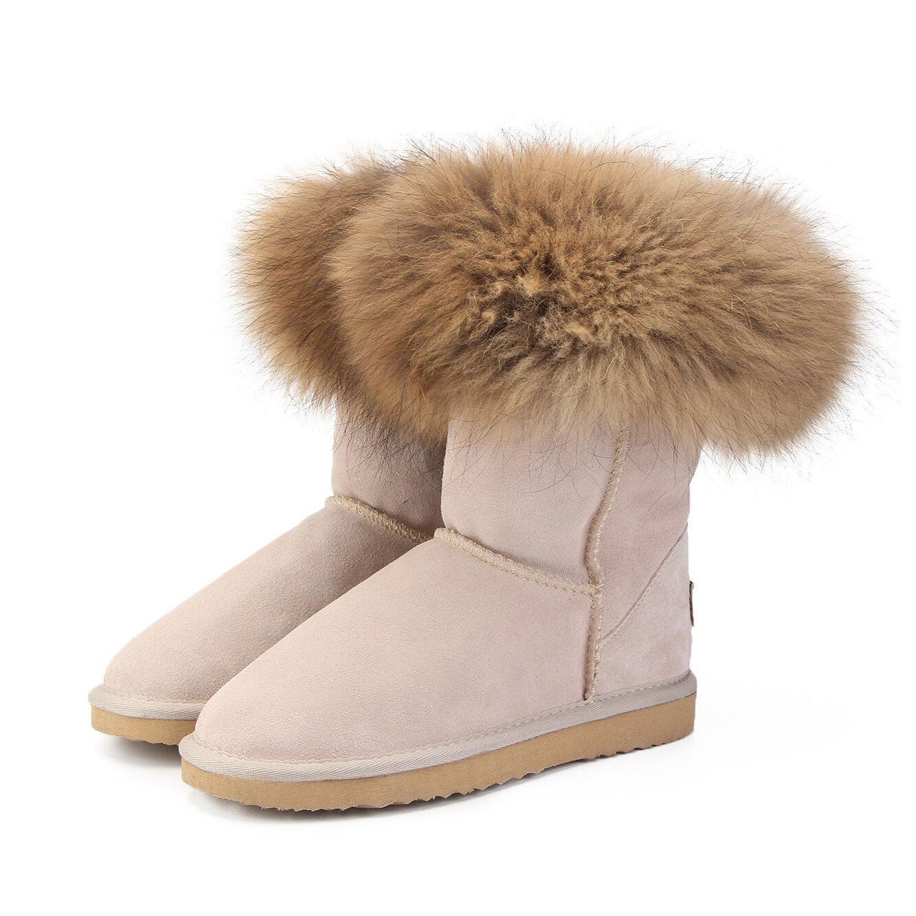 Women&#39;s Fox Fur Snow Boots