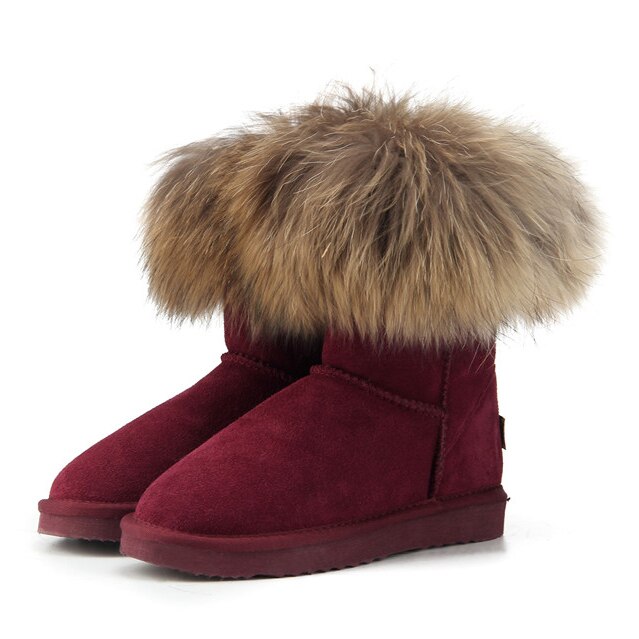 Women&#39;s Fox Fur Snow Boots