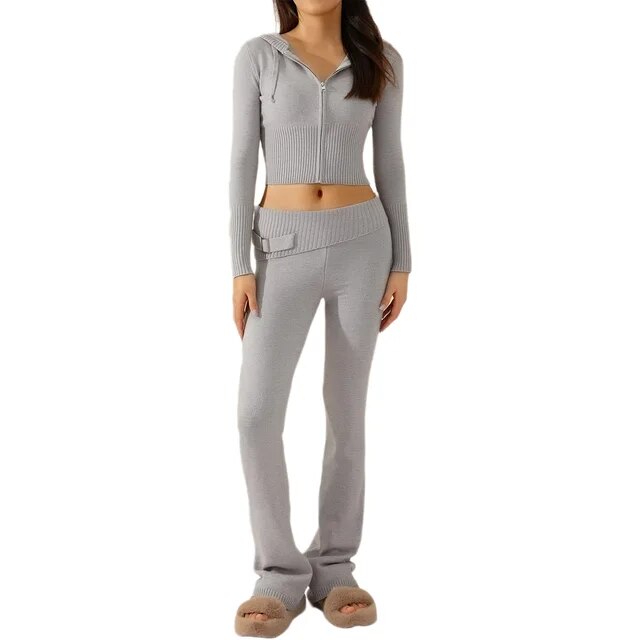 Spring Knitted Women&#39;s Two Piece Sets