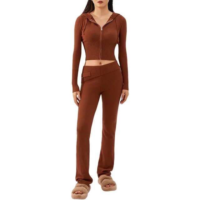 Spring Knitted Women&#39;s Two Piece Sets