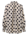 Women's Bow Stand Collar Blouse with Lantern Sleeves